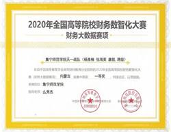 说明: 2020.11 全国高等院校财务数智化大赛省赛一等奖指导教师 001_看图王